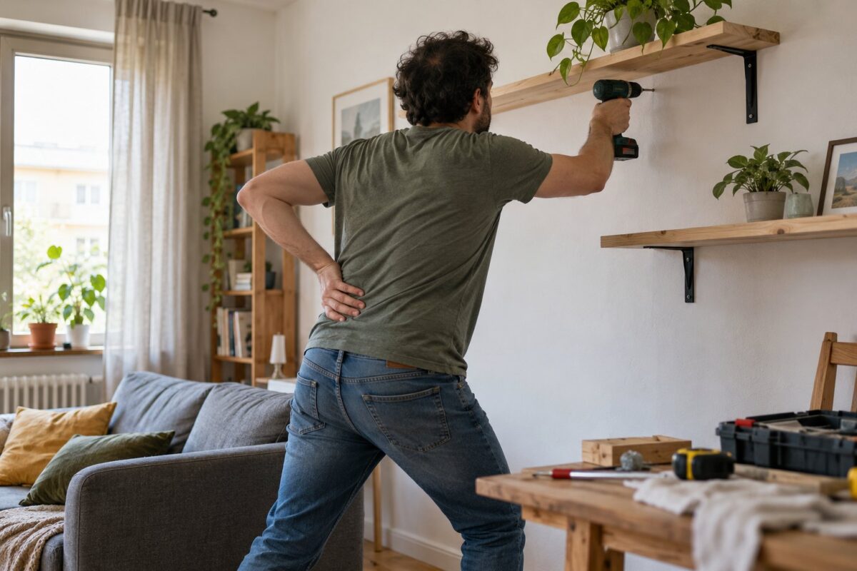 Quand la perceuse fatigue, le dos trinque : bricoler sans se casser en deux