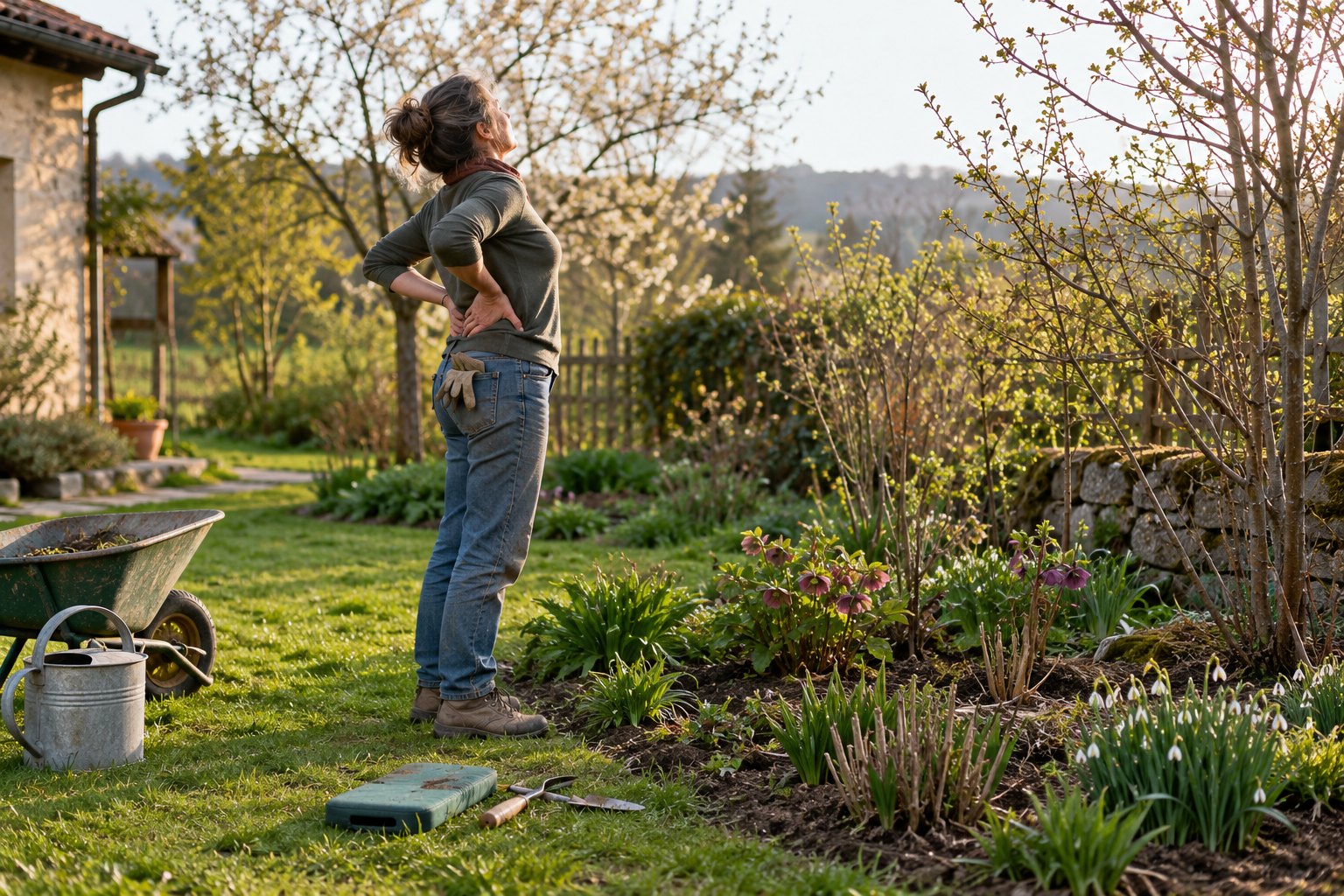 Quand le jardin vous casse le dos : gestes du soir et signaux à ne pas ignorer
